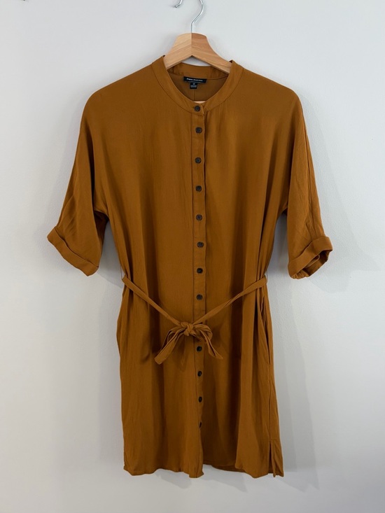Frank & Oak Dresses & Skirts - Frank & Oak Rust-Toned Button-Front Mini Dress with Tie Waist